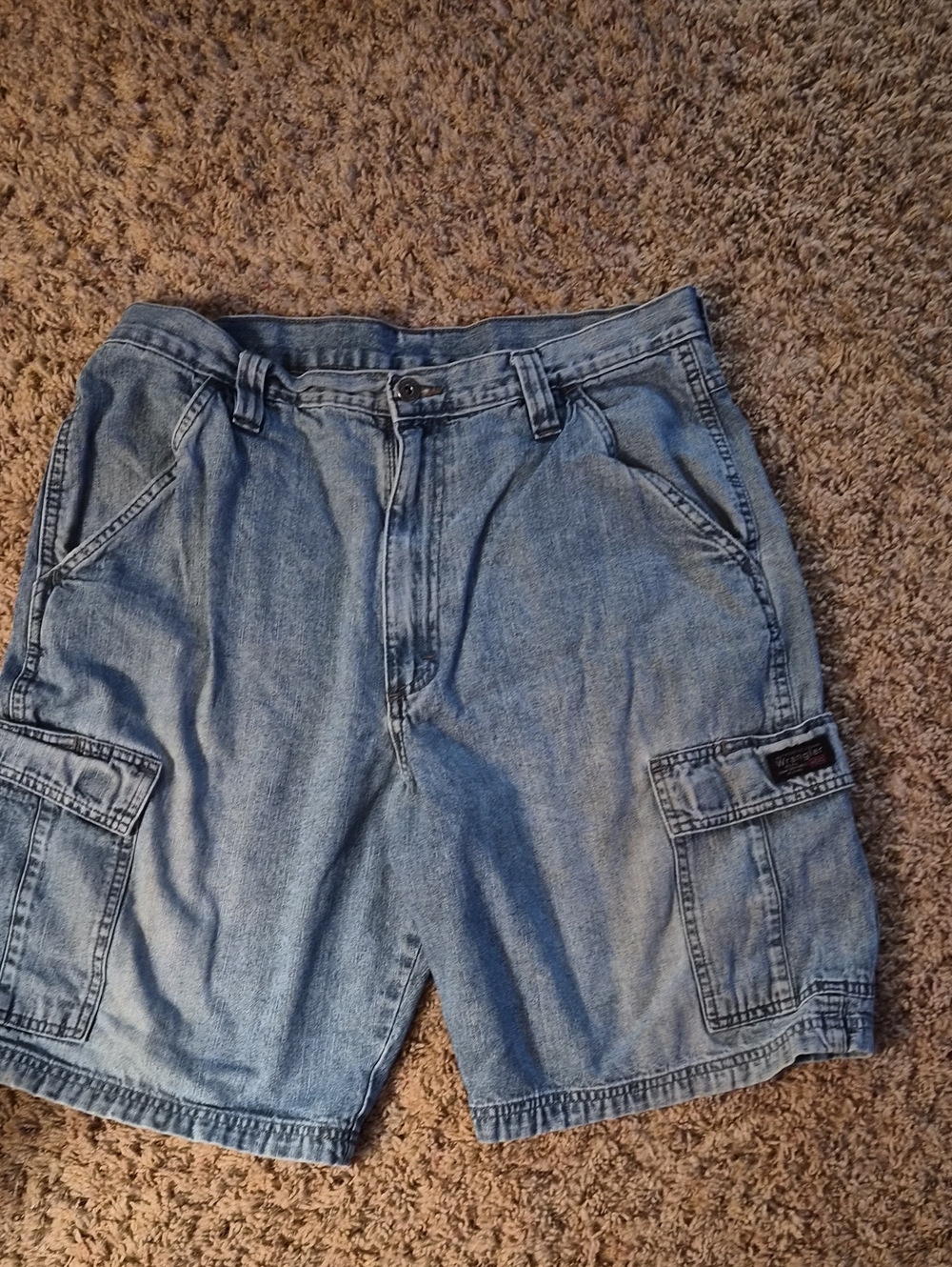 Wrangler Light Blue Denim Cargo Shorts